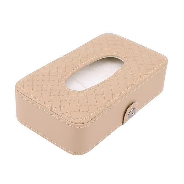 1x Leather Tissue Storage Box Cover Paper Napkin Holder Case For Car Sun Visor
